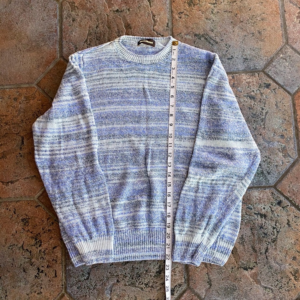 Vintage Blue and White Striped Knit Sweater